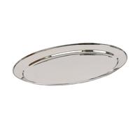 Argon Tableware 50 x 35cm Serving Platters - 3 Pack - Stainless Steel Chrome Dinner Tray Oval Plate Large Appetizer Serving Dishes for Party, Events, Table Service, Snack Platters
