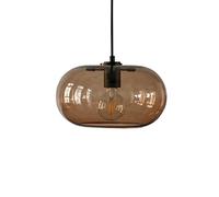 Oval Shape Clear/coffe/grey Glass Round Ball 11.8in Single Head Pendant Light Fixture Metal Lamp Holder Nordic Style Hanging Lamp Adjustable Cord Barber Shop Cafe Restaurant Indoor chandelier (B
