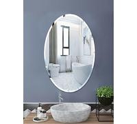 OVAL SHAPE Frameless Round Wall Mounted Mirror Frameless Bathroom Living Room A Must have Mirror Home Decor (40x60 cm)