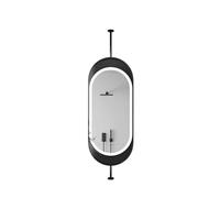 Oval-Shaped, Rotatable Ceiling-Mounted Mirror, Bathroom Vanity Mirror LED Lighting, Suitable for Home and Hotel Decoration(Black,40x60cm)