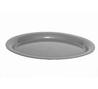 OVAL SILVER COLOUR SERVING TRAYS 42cms / PLASTIC 2pc