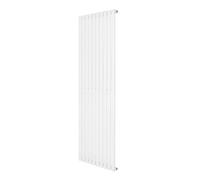 Oval Single Column Radiator 1800 x 600mm Modern Designer Single Panel Central Heating Heater Gloss White Carbon Steel Vertical Kitchen Living Room FREE Cleaning Brush Fixing Kit & Brackets