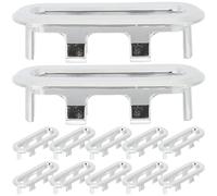 Oval Sink Overflow Cover Silver Plastic 10pcs for Basin Hole