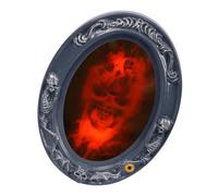 Oval Skeleton Halloween Decoration, Battery Powered Lighted Frame for Entryway, Tabletops, and Seasonal Displays Gothic Oval Decor Framed Halloween Accent Entryway Shelf Window Tabletop Seasonal