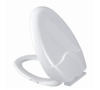 Oval Soft Close Toilet Seat with Adjustable Hinge - Slow Close, Easy to Clean, Never Loosen, V Shaped, PP, White