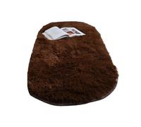 Oval Soft Silkly Plush Carpet Home Decor Living Room Sofa Coffee Table Floor Rug Bedroom Foot Mat Balcony Cushion for Bedrooms(Brown,140x200CM(55x78.7in))