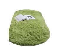 Oval Soft Silkly Plush Carpet Home Decor Living Room Sofa Coffee Table Floor Rug Bedroom Foot Mat Balcony Cushion for Bedrooms(Grass Green,140x200CM(55x78.7in))