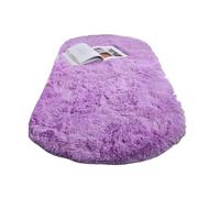Oval Soft Silkly Plush Carpet Home Decor Living Room Sofa Coffee Table Floor Rug Bedroom Foot Mat Balcony Cushion for Bedrooms(Purple,140x200CM(55x78.7in))