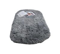 Oval Soft Silkly Plush Carpet Home Decor Living Room Sofa Coffee Table Floor Rug Bedroom Foot Mat Balcony Cushion for Bedrooms(Gray Blue,140x200CM(55x78.7in))