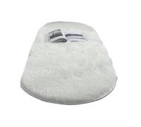 Oval Soft Silkly Plush Carpet Home Decor Living Room Sofa Coffee Table Floor Rug Bedroom Foot Mat Balcony Cushion for Bedrooms(White,140x200CM(55x78.7in))
