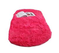 Oval Soft Silkly Plush Carpet Home Decor Living Room Sofa Coffee Table Floor Rug Bedroom Foot Mat Balcony Cushion for Bedrooms(Rose Red,140x200CM(55x78.7in))