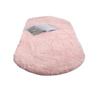 Oval Soft Silkly Plush Carpet Home Decor Living Room Sofa Coffee Table Floor Rug Bedroom Foot Mat Balcony Cushion for Bedrooms(Pink,140x200CM(55x78.7in))