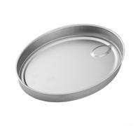 Oval Stainless Steel Fruit Plate for Serving Sliced Pineapple Grapes Strawberries and Other Fresh Produce Items