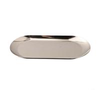Oval Stainless Steel Tray 30cm Mirror Finish Silver Metal Serving Tray 23cm for Tea Polished Steel Vanity Tray 18cm for Jewelry Large Oval Display Tray 30cm Kitchen Decor Rust-Proof Steel Tray (18cm)