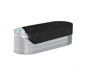 Oval Stock Tank Pool Cover Made from Oxford Fabric, Waterproof and Tear Resistant, Equipped with Adjustable Bottom Drawstrings for Secure Fit (240 * 60 * 30cm)