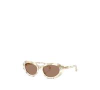 Dolce & Gabbana DG4519 346173 Woman Sunglasses Acetate White Brown Round Normal