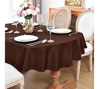Oval Tablecloth 52 x 70 Inch Washable Polyester Table Cloth Solid Chocolate Heavy Duty Fabric Table Cover Daily Use for Dining Home Kitchen Party Wedding
