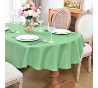 Oval Tablecloth 60 x 84 Inch Washable Polyester Table Cloth Solid Sage Green Heavy Duty Fabric Table Cover Daily Use for Dining Home Kitchen Party Wedding