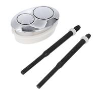 Oval Toilet Push Button Dual Flush Control 15cm Threaded Rods | Black ABS Construction, Smooth Press Action, Mounting Rods Included, Replacement Part for Dual-flush Toilets and Random Color