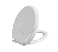 Oval Toilet Seat with Built-in Toddler Potty Training Seat, Slow Close, Easy to Install, Quick Release, PP, White, 44x37cm