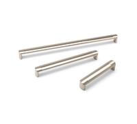 Oval Tube Kitchen Cabinets D Handle, 128mm Centres, Brushed Nickel, Pack Of 2