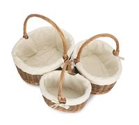 Red Hamper Oval Unpeeled Willow Shopping Basket With White Lining - White - Wicker - 1