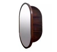 Oval Vanity Cabinet with Makeup Mirror for Bathroom Wall-Mounted Decorative Storage Mirror 60x90 cm Stylish MakeupSpace-Saving Design Color A