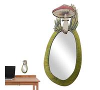Oval Vintage Wall,Realistic Creative Irregular Wall | Vintage Wall with Botanical Mushroom Pattern for Bedroom Entryway Bathroom