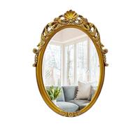 Oval Wall Hanging Mirror, Vintage Decorative Gold and Silver Framed Mirror for Vanity, Bedroom, Living Room, Kitchen, Entryway