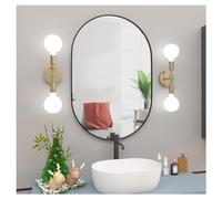 Oval Wall Mirror for Bedroom Bathroom Livingroom Gym Entryway - Polished Edge, Horizontal or Vertical Installation, Stylish Decor Accent