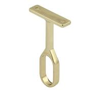 Oval Wardrobe Rail Centre Supports Brackets 15mm Wide Polished Brass Finish x4