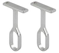 OVAL WARDROBE RAIL CENTRE SUPPORTS Brackets 15mm Wide Polished Chrome Finish x2