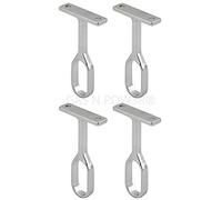 OVAL WARDROBE RAIL CENTRE SUPPORTS Brackets 15mm Wide Polished Chrome Finish x4
