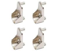 OVAL WARDROBE RAIL END SUPPORTS Rail Brackets 15mm Wide Nickel Plated Silver x4 QUAD PACK