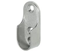 Oval Wardrobe Rail END Supports Rail Brackets 3 Hole 15mm Wide Nickel Plated Silver x20