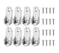 Oval Wardrobe Rail Holder Wardrobe Hanging Sockets 15mm Rail Rod End Supports Wardrobe Rod Socket Fitting Round Bracket Zinc Alloy Flange Hanging(8pcs)
