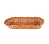Oval Wicker Woven Basket Bread Serving Basket, 14Inch Storage for Food Fruit Cosmetic Tabletop and Bathroom