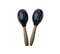Stagg Music Maracas MRW-19 Wooden Oval 19cm - Super Soft Sound - Black (Sold individually)
