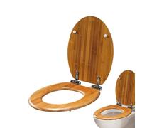 Oval Wooden Toilet Seat - Molded Toilet Seat, Anti-Pinch Design, Durable Toilet Seat with Stainless Steel Hinges | Easy to Clean Bathroom Cover & How To