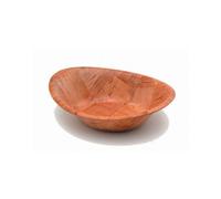 Oval Woven Wooden Bowls - 10 inch - (Pack of 12) - Wooden Bowl - Snack Bowl, Serving Bowl - Wooden Tableware.