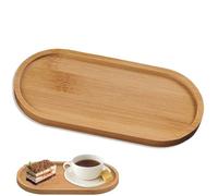 Ovals Bamboos Tray, 17.5 x 8.8 cm Long Round Bathroom Oval Versatile Bamboo Tray, Bamboo Soap Dispenser, Bathroom & Kitchen Holder, for Tea, Fruit, Snacks, Cakes, Home Decor