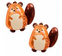 Ovanda 2 Squirrel Foil Balloons, XXL Forest Animals Decoration, 67 x 60 cm