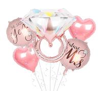 Ovanda Balloons Wedding, Mr and Mrs Smith Wedding Decoration, Pink Diamond Ring Foil Balloons, JGA Decoration, Pink Love Balloon for Bridal Shower, Wedding, Bachelorette Party, Birthday