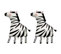 Ovanda Pack of 2 Zebra Foil Balloons, Inflatable Zebra Black White, Animal Balloon, Helium Foil Balloon, Jungle Animals, Birthday Decoration, Animals, Safari Balloon, Woodland Decoration, Zoo