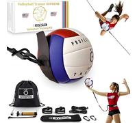 OVANTO Volleyball Training Equipment Aid - Adjustable Practice Hitting Rebounder with Ultra-Stretch Neoprene, Exclusive Elastic Cords & Premium Content, Improve Power, Speed & Technique at All Levels