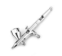 OVAQUIXI 0.2mm Dual Action Gravity Feed Airbrush Kit with Petal Spray Pattern for Cake Decorating Nail Art Tattoo Painting