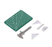 OVAQUIXI 1:12 Scale Miniature Alloy Plastic Ruler Cutting Pad Set for Realistic Dollhouse Environmental Decoration, Ideal for Pretend Play for Kids