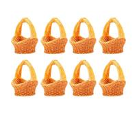 OVAQUIXI 1.34in Miniature Basket 8PCS Resin Woven with Handle