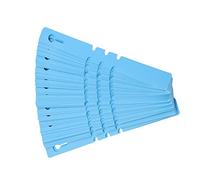 OVAQUIXI 100 PCS Plant Labels Marker Tags for Seed Trays Pots Adjustable Loop PVC Sunproof with 3 Card Slots for Plant Identification (Blue)