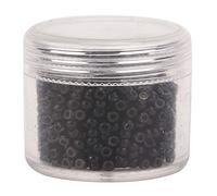 OVAQUIXI 1000PCS Silicone Hair Extension Link Rings (0.12x0.08x0.08in/3x2x2mm) Multiple Colors Optional, Black/Dark Brown/Brown/Light Brown/Beige, Fits All Hair Types Sturdy Durable (Black)